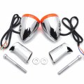 Httmt- Rear Chrome Amber Led Running Brake Turn Signal Indicator Light Compatible With H-d Xl 883 1200 92-17 P N Mt224-019r-cd
