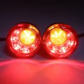 Httmt- Rear Chrome Amber Led Running Brake Turn Signal Indicator Light Compatible With H-d Xl 883 1200 92-17 P N Mt224-019r-cd