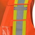 Pioneer High Visibility Tricot Tear-away Safety Vest With Adjustable Front Reflective Tape 4 Pockets Orange Unisex 5xl 