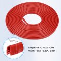 X Autohaux 20ft U Shape Rubber Car Door Edge Guard Trim Multifunctional Seal Strip Protection For Truck Atv Boat No Glue Red