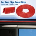 X Autohaux 20ft U Shape Rubber Car Door Edge Guard Trim Multifunctional Seal Strip Protection For Truck Atv Boat No Glue Red