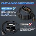 Mictuning Heavy Duty 7 Way Plug Inline Trailer Cord With Gang Junction Box 16 Feet Weatherproof