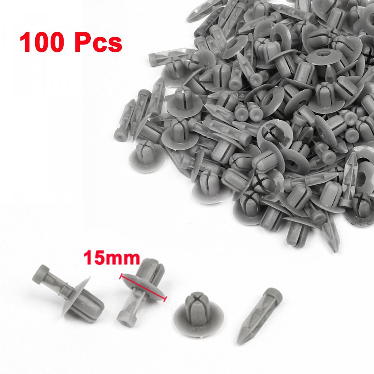 100 Pcs Auto Interior Door Trim Clips Plastic Rivet Fastener Gray 7mm Hole