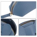 Uxcell 1 Pcs Car Key Case Pu Leather Chainchain Holder Metal Hook And Keyring Zipper Bag For Remote Key Fob Blue