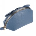 Uxcell 1 Pcs Car Key Case Pu Leather Chainchain Holder Metal Hook And Keyring Zipper Bag For Remote Key Fob Blue