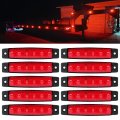 10 Pack 6 Led Red Clearance Side Marker Lights 12v For Truck Trailer Bus Pickup 3 8 In Waterproof Tail Brake Stop Indicator 
