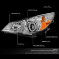 Chrome Housing Amber Corner Projector Headlight Head Lamps Tool Kit Compatible With Subaru Outback Legacy 10-14