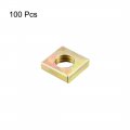 Uxcell Square Nuts M6x10mmx3mm Yellow Zinc Plated Metric Coarse Thread Assortment Kit 100 Pcs