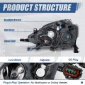 Ni2503244 Factory Style Halogen Headlight Lamp Compatible With Nissanentra S Sv Fe S 2016-2019 Passenger Right Side Black
