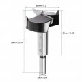 Uxcell Forstner Drill Bits 50mm Tungsten Carbide Wood Hole Saw Auger Opener Woodworking Hinge Drilling Boring Bit Cutter Black