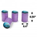 Coral Reef Dolphin And Sea Turtle Valve Stem Caps For Tire Rim Wheel Aluminum Purple