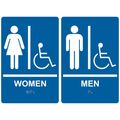 Compliancesigns Acrylic Ada Restroom Sign Set 9 X 6 Inch Tactile Braille Blue 