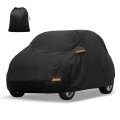 Car Cover For Smart Fortwo 2007 To 2019 Waterproof Aluminum Film Outdoor Sun Rain Snow Hail Protection Driver Door Zipper Black 