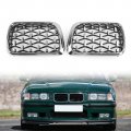 Topteng Chrome Front Kidney Grill Mesh Grille Fit For Bmw E36 M3 1997-1999 51138122237 51138122238