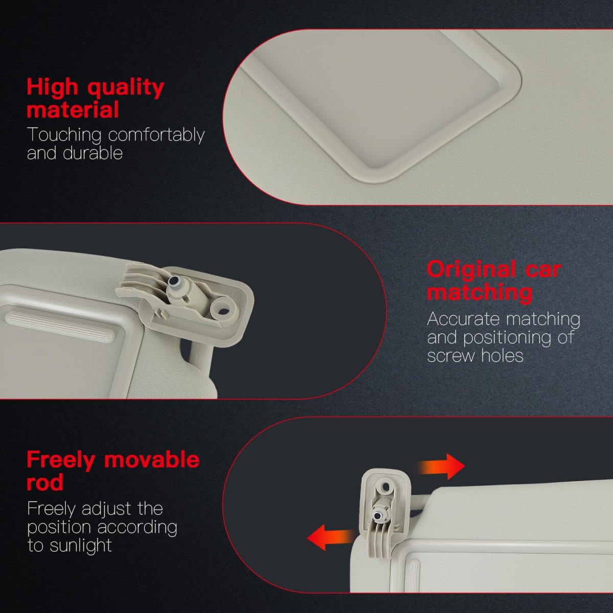 Sun Visor For Mazda 3 2010 2011 2012 2013 Without Sunroof Driver Side Left Replaces Bbm2 69 320c 75 And Bbm3 Gray Adjustable