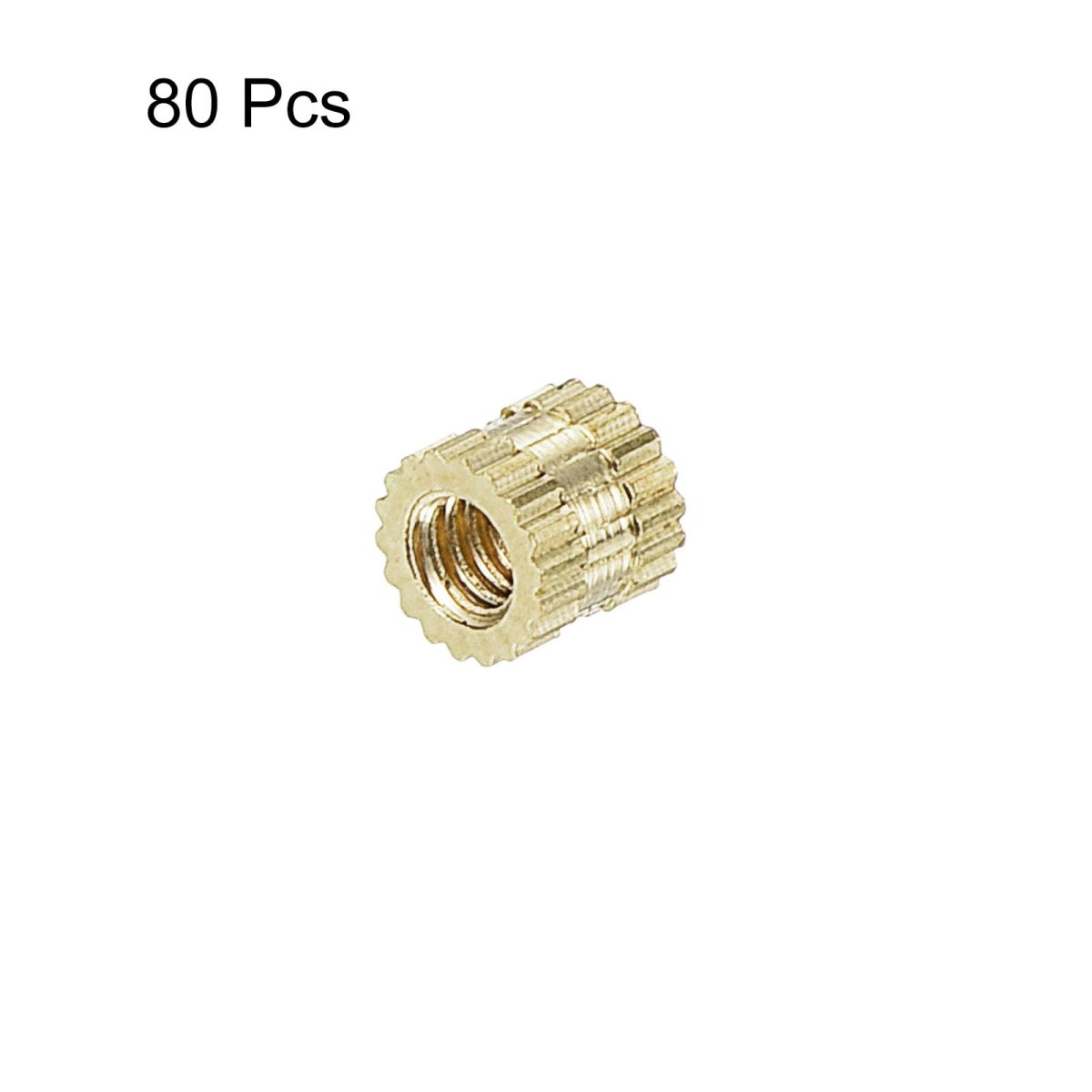 M2 X 3mm L 3 2mm Od Female Thread Brass Knurled Threaded Insert Embedment Nuts 80pcs