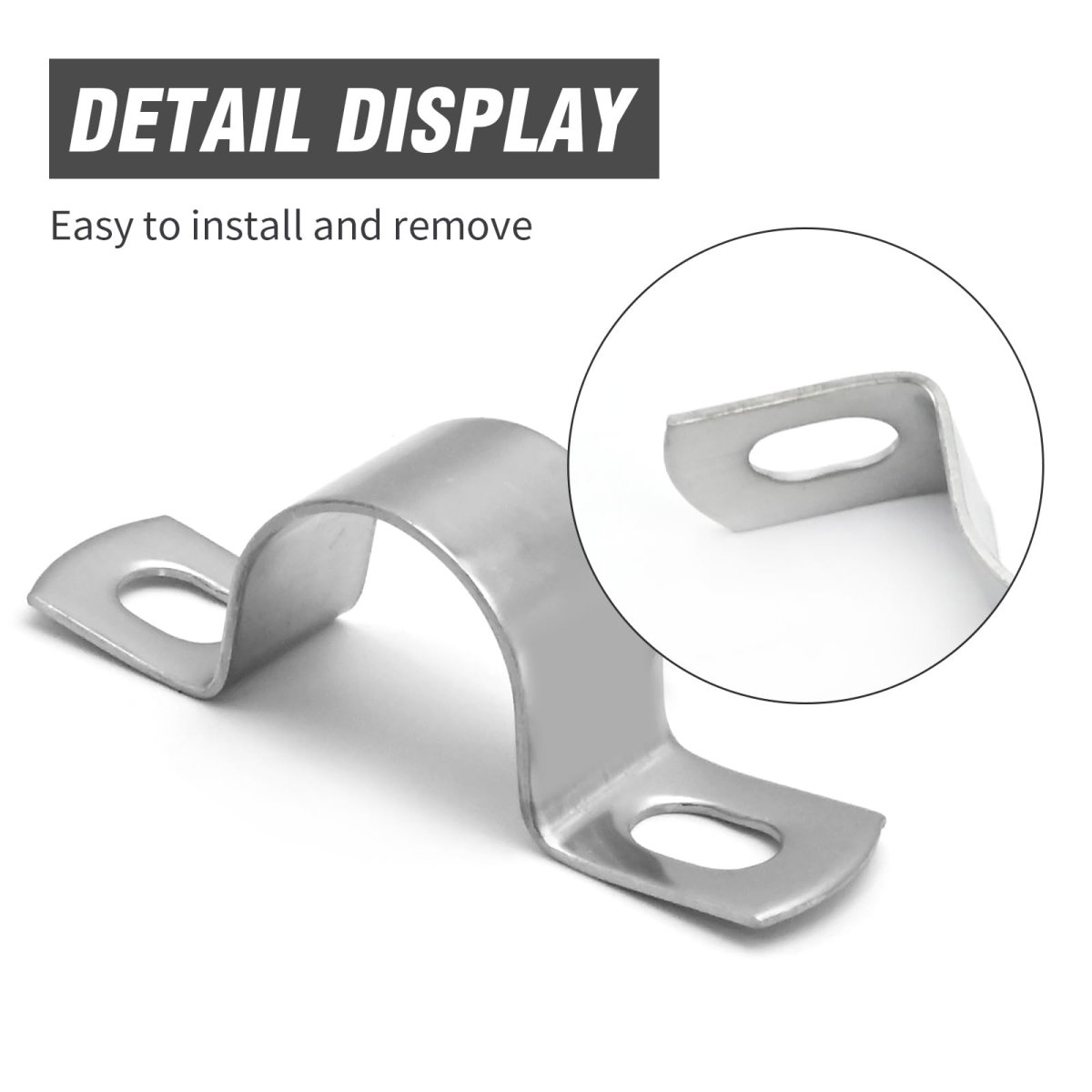 Hoypeyfiy 10 Pcs U-bolt Clamp Bracket 304 Stainless Steel U-shaped 2 Hole U-tube Strap For Hose Pipe 1-1 4 Inch