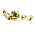 Uxcell M8 X M5 10mm Length Self Tapping Threaded Insert Slotted Brass Tone 10pcs