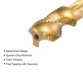 Uxcell Spiral Flute Threading Tap 7 16-20 Unf Hss High Speed Steel Titanium Plated Machine Thread Screw 3 Flutes Tapping Tool
