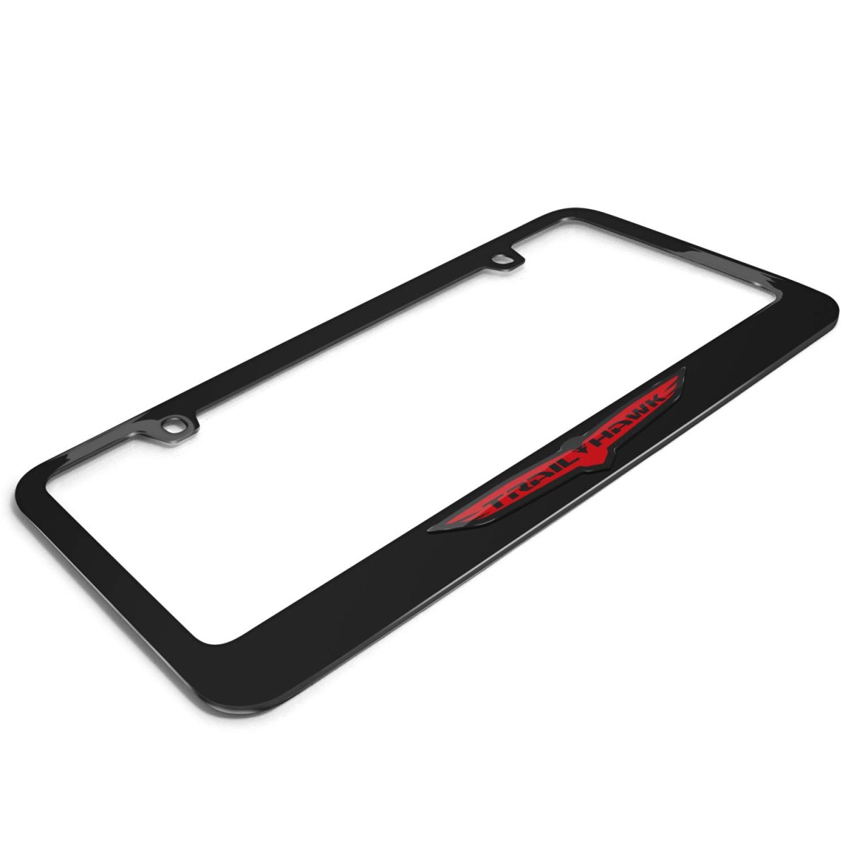 Jeep Trailhawk License Plate Frame 3d Dark Gray Letters On Black Metal Universal Fit For Car Suv Truck 12 In X 6 With Screw