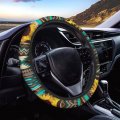 Uniceu Navajo Tribal Geometric Sunflower Car Steering Wheel Wraps 15 Inches Stretchy Anti Slip Auto Covers Decor Universal