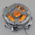 Httmt- Chrome W Yellow Led Left Engine Stator Cover Compatible With Hond 07-14 Cbr600rr F5 P N Mt313-005a-cd