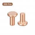 Uxcell 200pcs Copper Solid Rivets 1 8 X 15 64 Flat Head Rivet Metal Fasteners For Electrical Applications Leather Working