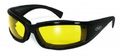 Global Vision Stray Cat Motorcycle Glasses Black Frame Yellow Lens 