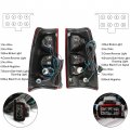 Ecotric Tail Lights Compatible With 2003-2006 Chevy Silverado 1500 2500 3500 Pair Taillights Brake Lamp W Bulbs And Harness