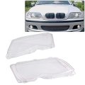 2pcs Car Headlight Clear Lense Cover For 02-05 Bmw E46 320i 325i 325xi 330i 330xi 4 Door Lens Left Right Side 
