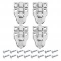Uxcell 4pcs Duck-billed Toggle Hasp Latch Metal Box Chest With Mounting Screws For Jewelry Wooden Case Decorative Silver