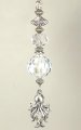 Clear Faceted Glass And Small Silvery Octopus Ceiling Fan Pull Chain