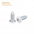 Uxcell St2x8mm White Screws Self Tapping 100pcs Pan Head Phillips Wood For Woodworking