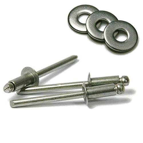 Stainless Steel Domed Pop Rivet Fastener Assortment Kit With Backing Washers 601 Pieces 304 Grade Sizes 4 1 8 To 6 3 16
