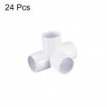 Uxcell 24pack Way Pvc Fittings 3 4 Inch Pipe Fitting Connectors For Building Furniture Diy Shelf Garden Support White