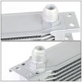 Universal Silver Aluminum 7-row Engine Oil Cooler Filter Relocation Kit