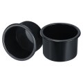 2 Pcs Plastic Drop-in Cup 52 X 4 Drink Can Holder Poker Table Insert For Sofa Boat Car Marine Black 