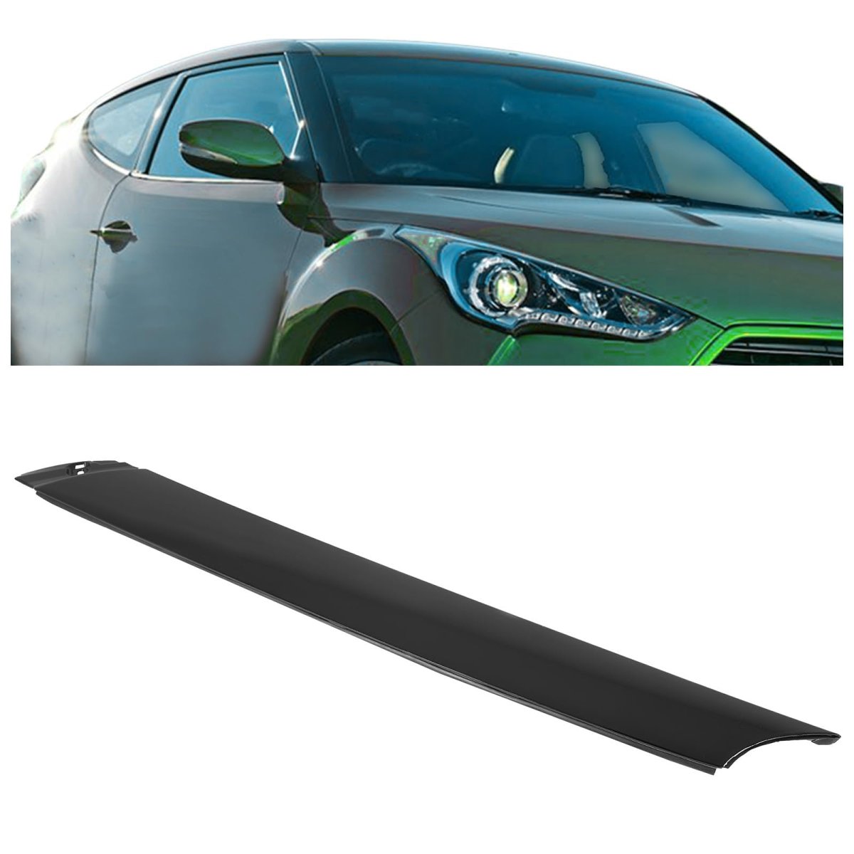 Hecasa Outer Windshield A Pillar Trim For 2012-2017 Hyundai Veloster Front Window Molding Panel Replacement 861802v000 Black