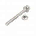 Uxcell M3x30mm 304 Stainless Steel Phillips Pan Head Bolt Screw Nut W Washer 20 Sets