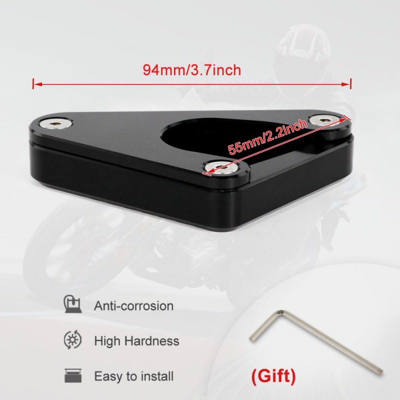 Motorcycle Side Stand Enlarger Fit For 2023 Gsxr600 750 Gsx-r600 Gsx-r750 2011-2023 Kickstand Shoes Extension Plate Black
