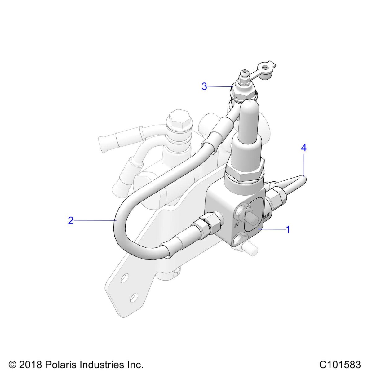 Polaris Atv Brake Line Rear Genuine Part Qty 1