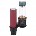 Qiilu Car Cup Holder Expander Adapter Water 2 In 1 360a Rotating Universal Vehicle Seat Bottle Mount Carrier