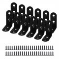 Uxcell 12pcs Angle Bracket Metal 40x40mm Black Corner Brace Fastener L Shaped Right Brackets Protector Shelf Support With