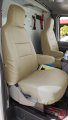 Iggee For Ford E-150 E-250 E-350 Van Custom Made Original Fit Premium Leatherette Front Seat 2 Armrest Covers Beige 