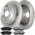 Motorbymotor 313mm Rear Drilled Slotted Brake Rotors Ceramic Pad Kit Replacement For 2001-2006 Acura Mdx Awd 2003-2008 Honda 