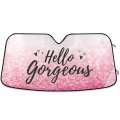 Hello Gorgeous Car Windshield Sun Shade Glitter Sparking Pinkshade Front For Truck Suv Blocks Uv Rays Sun Visor Protector Keep