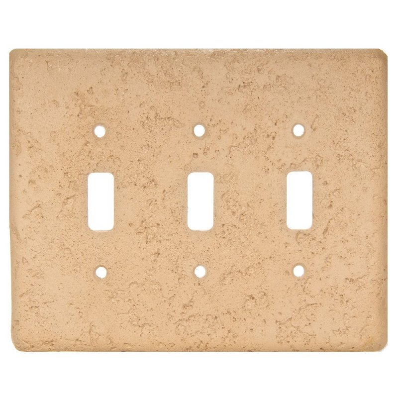 Stoniquea Simulated Stone Switch Plate Triple Noce