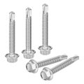 25pcs 12 X 1-1 2 Self Drilling Screws 410 Stainless Steel Tapping For Metal Hex Washer Head Sheet 