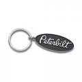 Peterbilt Black Oval Keychain 2 Nickel Plated Zinc Key Fob Pb
