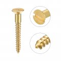 Uxcell Wood Screws M4 X 30mm Slotted Flat Head Brass Self-tapping Screw 50 Pcs